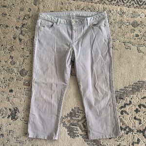 Michael Kors Women's Grey Nickel Crop Denim Jeans Plus Size 14